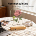 Hammered Glass Art - Rose for Mother's Day