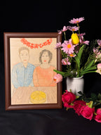 Solid Wood Realistic Portrait Wooden Painting, Home Decor, Customizable