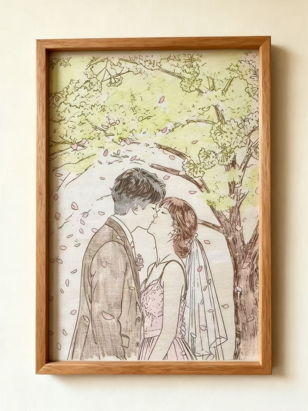 Solid Wood Realistic Portrait Wooden Painting, Home Decor, Customizable