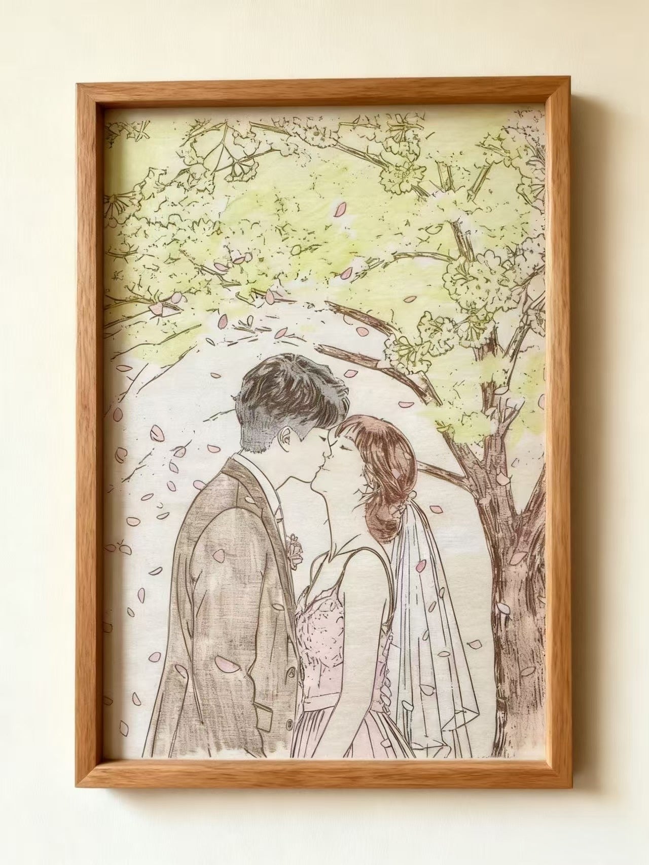 Solid Wood Realistic Portrait Wooden Painting, Home Decor, Customizable